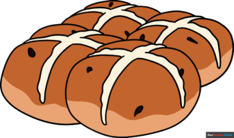 How to Draw Hot Cross Buns
