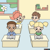 How to Draw Kids in Classroom Cartoon