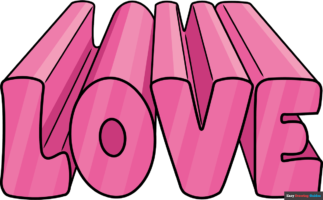 How to Draw LOVE Letters in One-Point Perspective