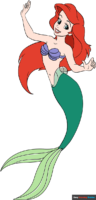 How to Draw Mermaid Ariel