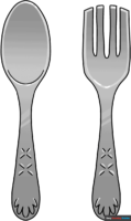 How to Draw a Spoon and Fork