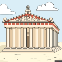 How to Draw the Parthenon Temple