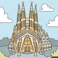How to Draw the Sagrada Familia Church