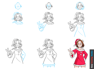 How to Draw a Christmas Anime Girl Featured Image