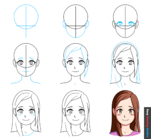 How to Draw a Cute Anime Girls Head and Face Featured Image