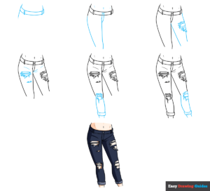 How to Draw Ripped Anime Jeans