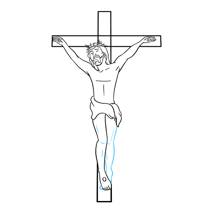 How to Draw Jesus on the Cross Step 09