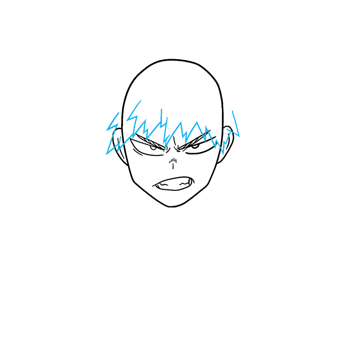 How to Draw Katsuki Bakugo from My Hero Academia Step 03