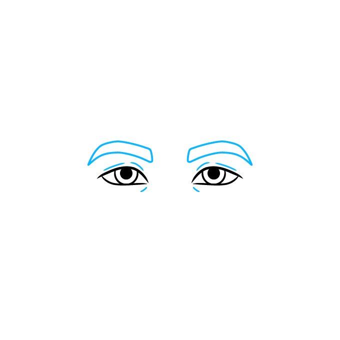 Man's Face step-by-step drawing tutorial: step 2