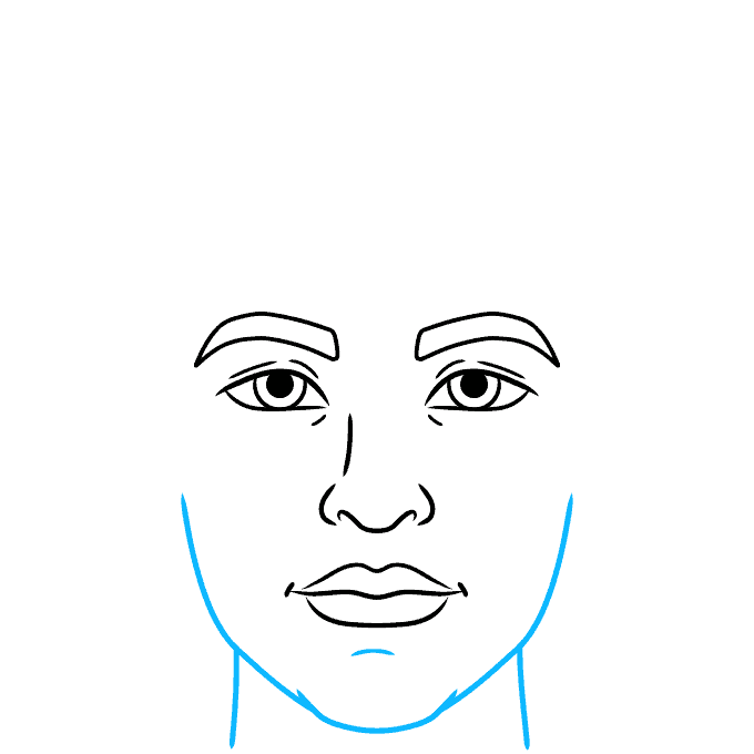Man's Face step-by-step drawing tutorial: step 5