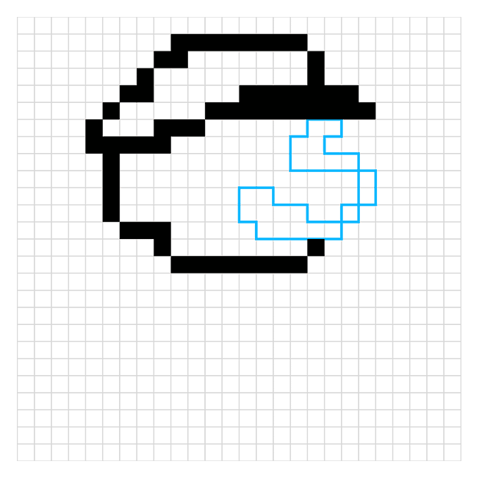 Mario Pixel Art step-by-step drawing tutorial: step 04