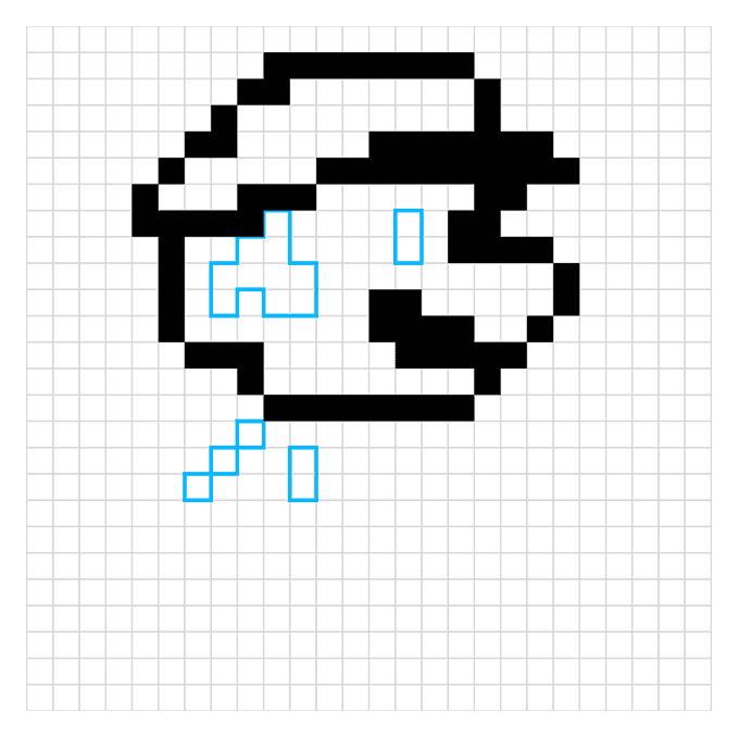 Mario Pixel Art step-by-step drawing tutorial: step 05