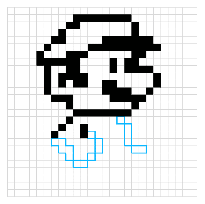 Mario Pixel Art step-by-step drawing tutorial: step 06