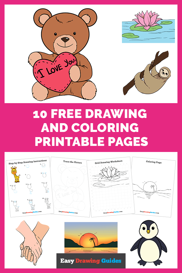 10 free drawing tutorial printable pages