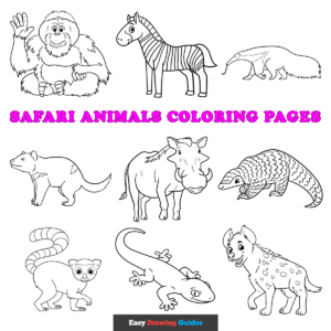 Safari Animals Coloring Pages for Kids Featured Image