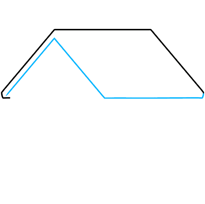 Simple House step-by-step drawing tutorial: step 02