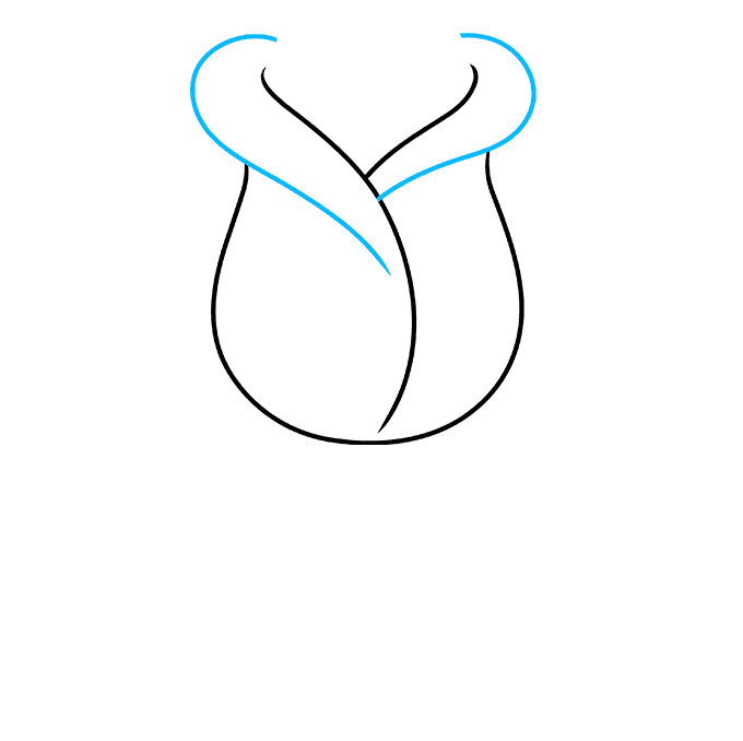 Simple, Quick Rose step-by-step drawing tutorial: step 03