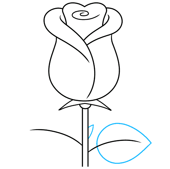 Simple, Quick Rose step-by-step drawing tutorial: step 08