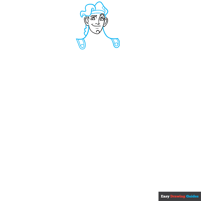 Hercules step-by-step drawing tutorial: step 2