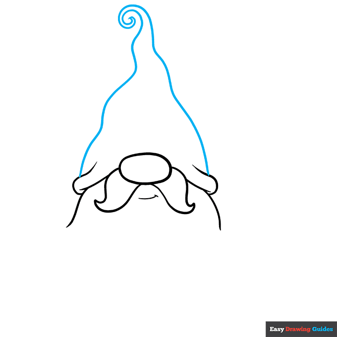 Garden Gnome step-by-step drawing tutorial: step 3