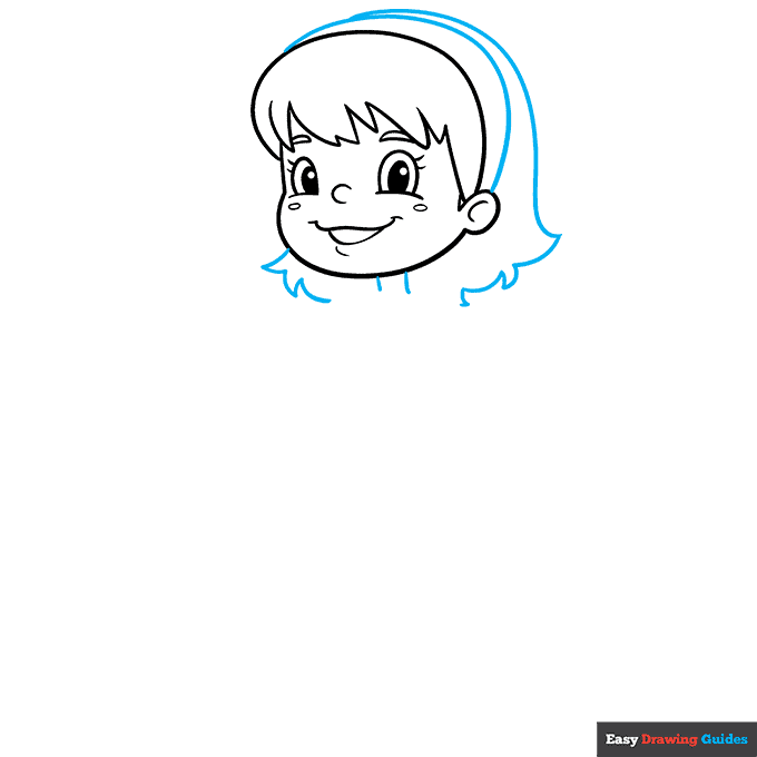 Cartoon Girl step-by-step drawing tutorial: step 5