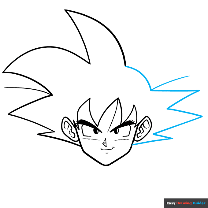 Goku step-by-step drawing tutorial: step 7