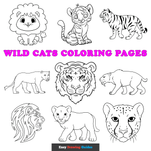 Free printable wild cats coloring sheets - featured image